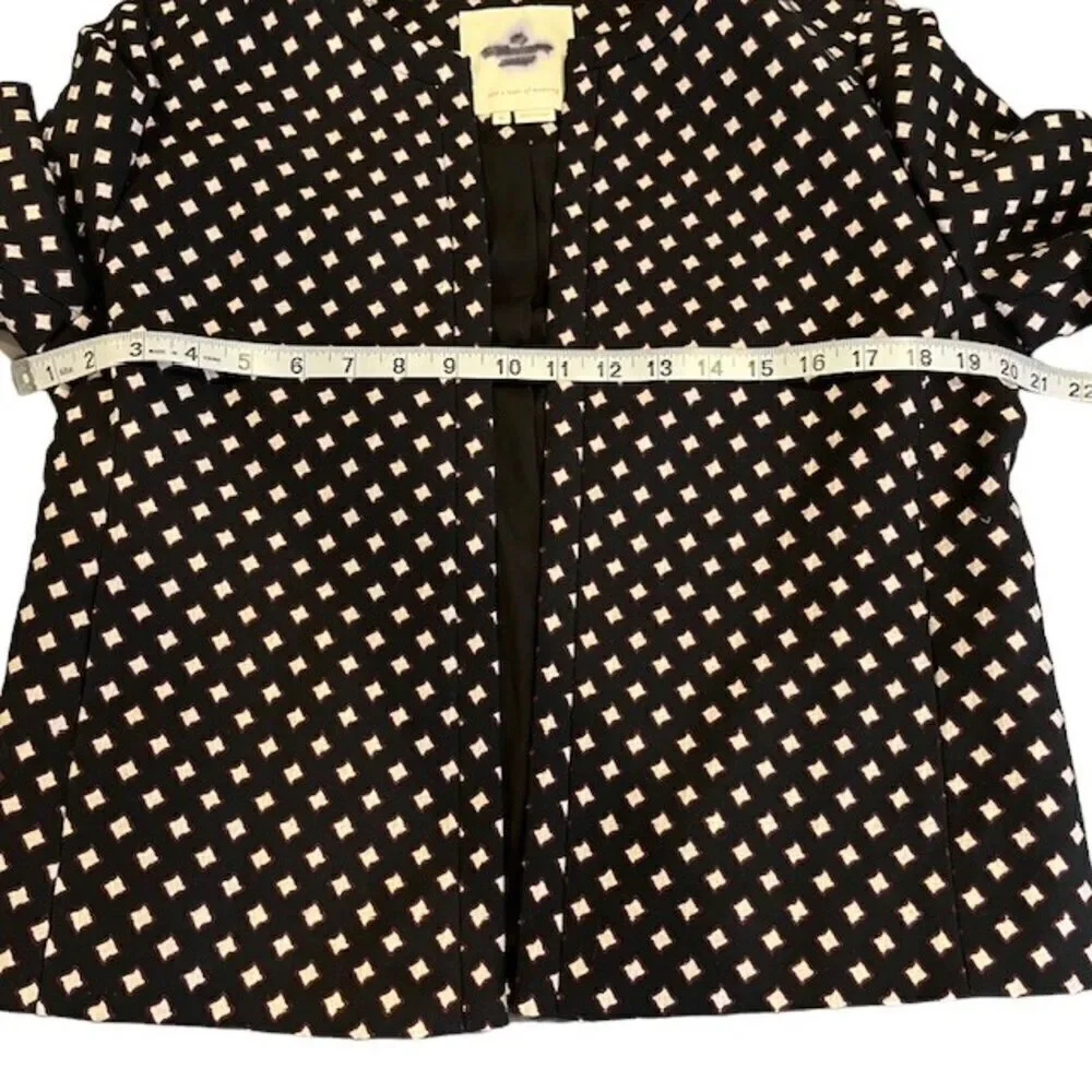 Kate Spade Diamond Jacquard Lined Blazer Black With White Burgundy Size‎ 8